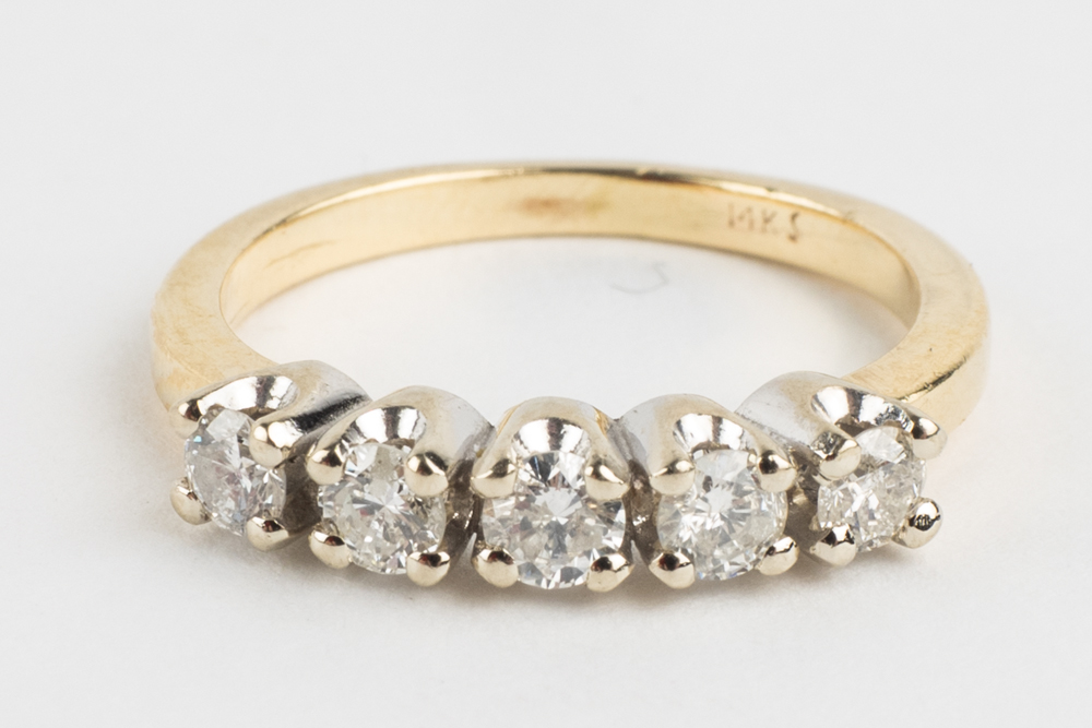 14K Two-Tone Gold and Diamond Wedding Band