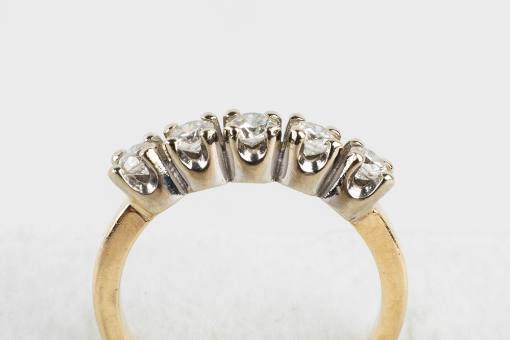 14K Two-Tone Gold and Diamond Wedding Band