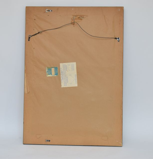 Vintage Turner Mfg. Co., Chicago, Black and Gilt Painted Wood and Metal Wall Mirror