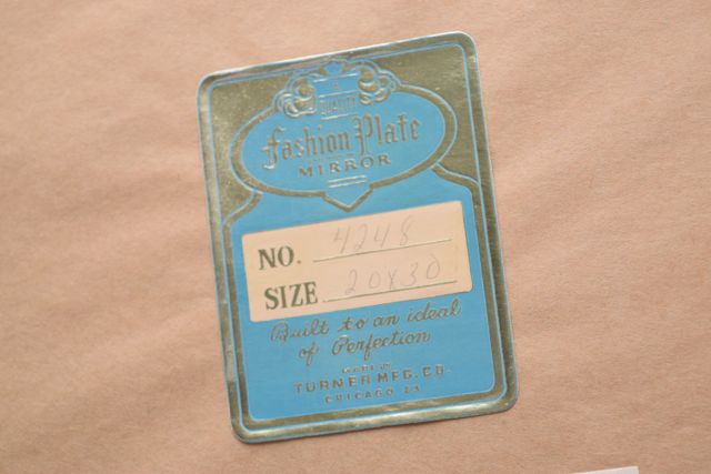 Vintage Turner Mfg. Co., Chicago, Black and Gilt Painted Wood and Metal Wall Mirror