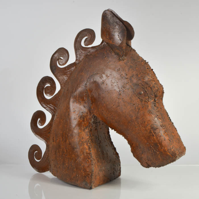 Metal Horse Head Sculpture