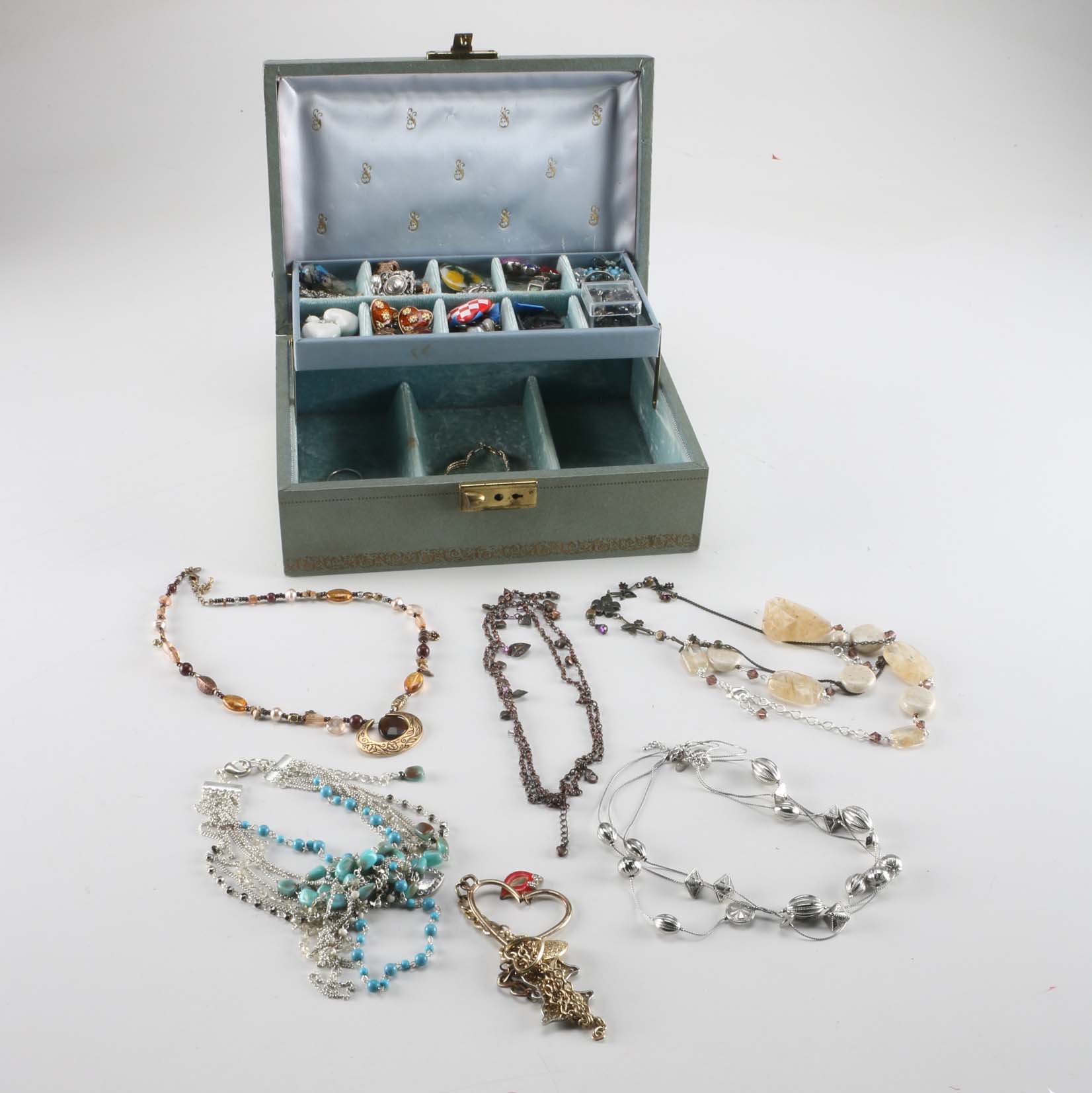 Costume Jewelry in a Jewelry Box