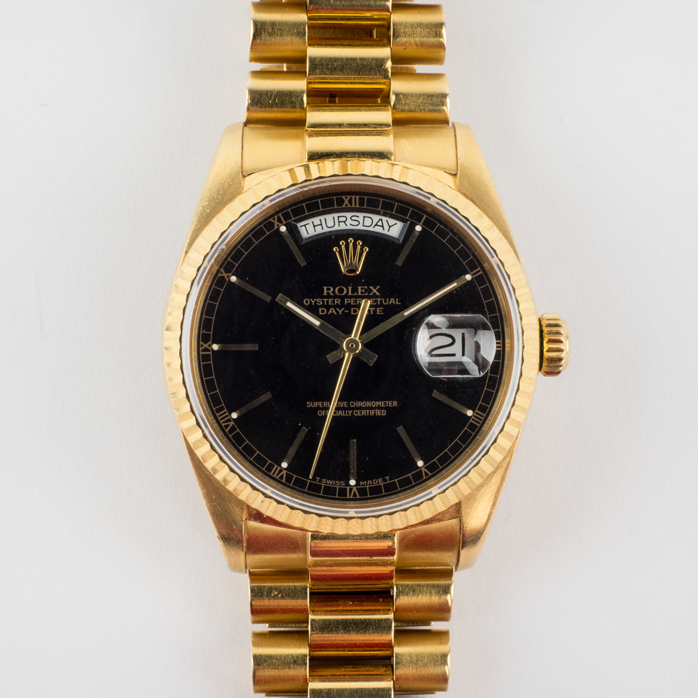 Men's 18K Yellow Gold Rolex Oyster Perpetual Day Date President Model 18038 Watch