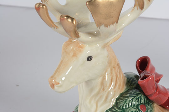 Pair of Fitz and Floyd Reindeer Candlestick Holders