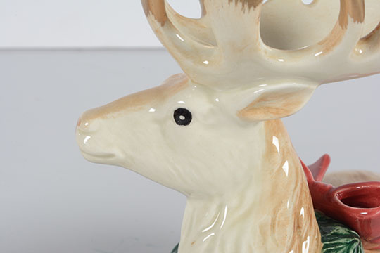 Pair of Fitz and Floyd Reindeer Candlestick Holders