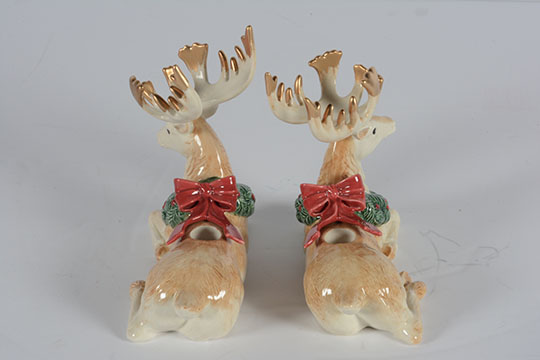 Pair of Fitz and Floyd Reindeer Candlestick Holders
