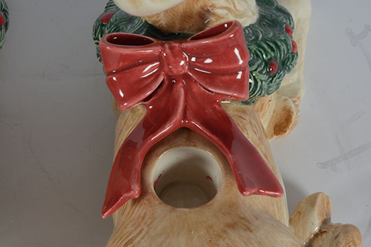 Pair of Fitz and Floyd Reindeer Candlestick Holders