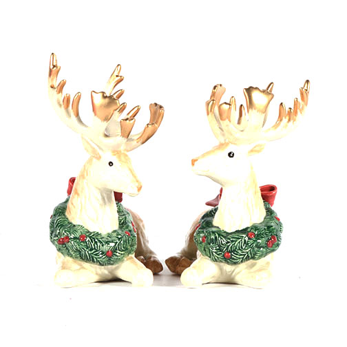 Pair of Fitz and Floyd Reindeer Candlestick Holders
