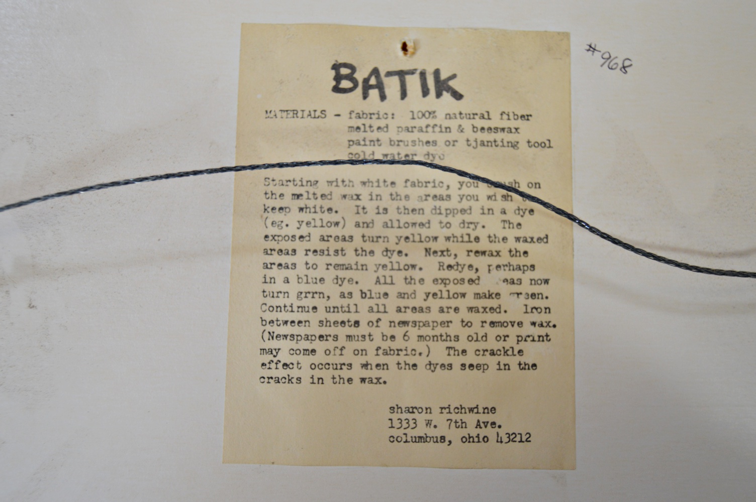 Original Signed Batik by Sharon Richwine