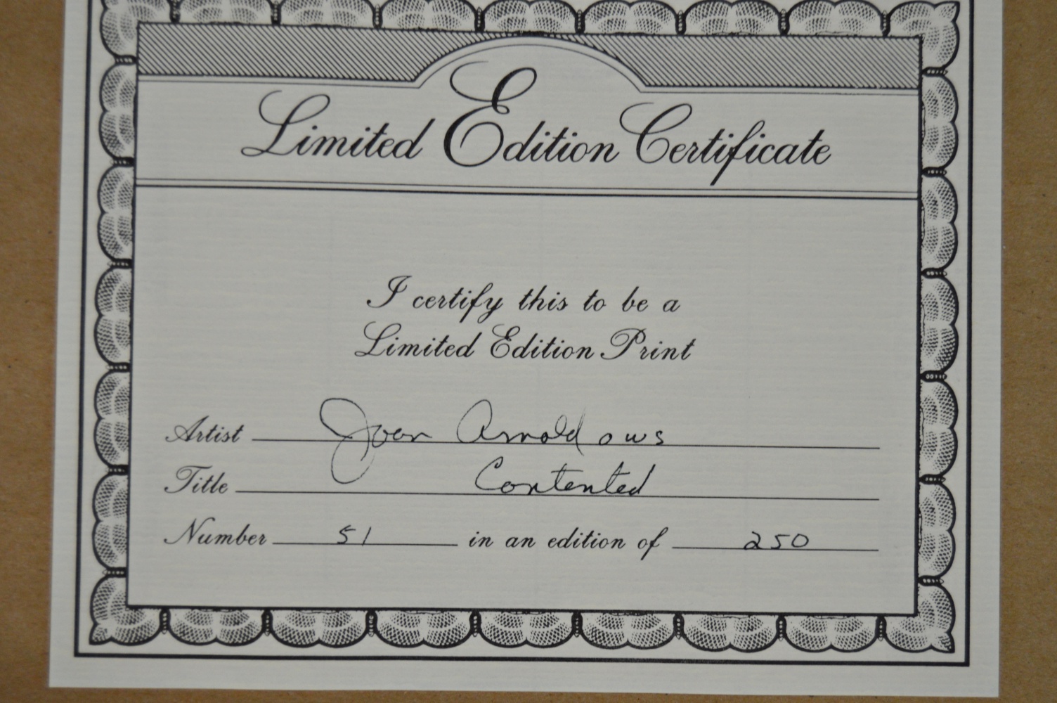 Signed Limited Edition Print by Joan Arnold