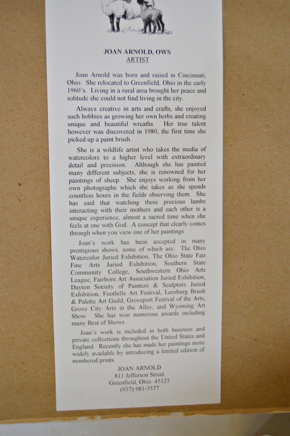 Signed Limited Edition Print by Joan Arnold