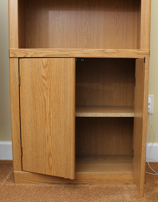 Wood Bookshelf and Cabinet
