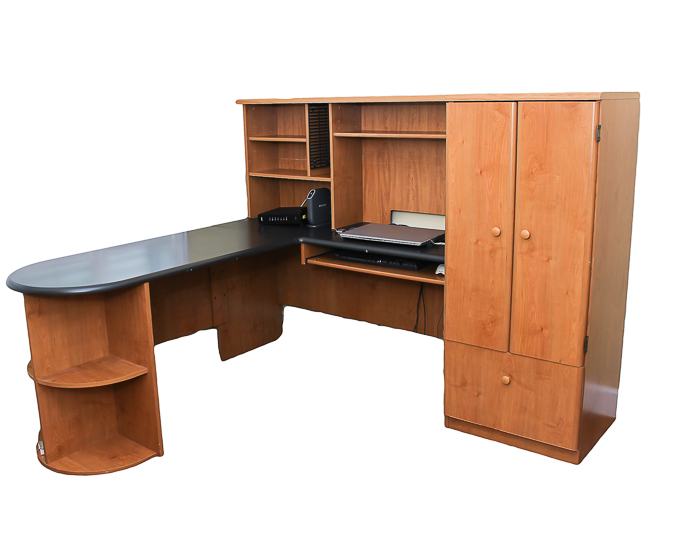 Wraparound Composite Wood Office Desk