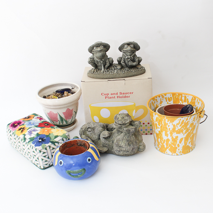 Assortment of Planters and Garden Figures