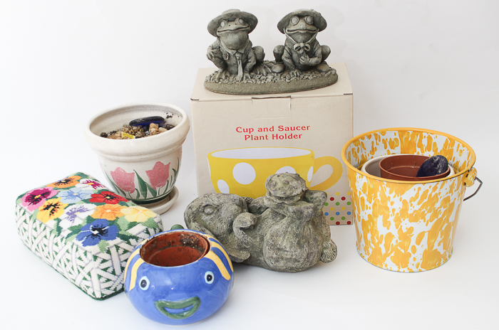 Assortment of Planters and Garden Figures