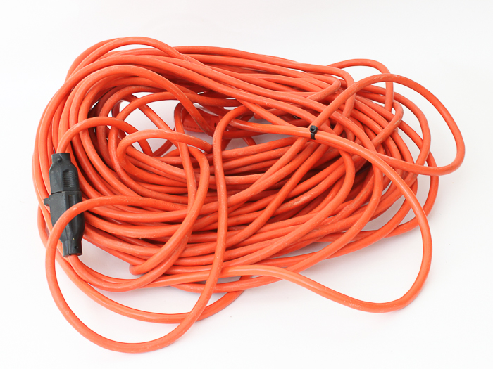 Assortment of Extension Cords and Outdoor lighting