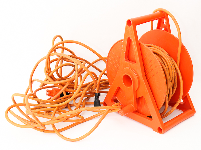 Assortment of Extension Cords and Outdoor lighting
