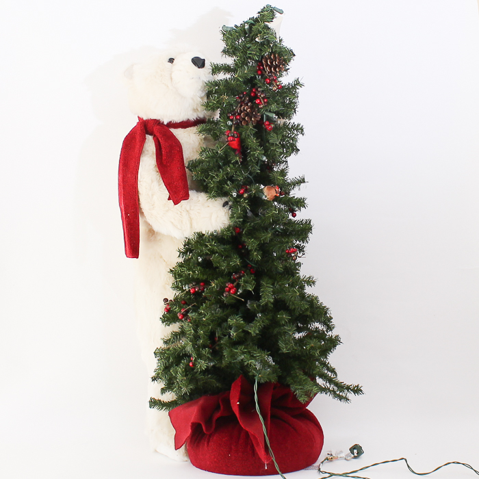 Polar Bear Hugging a Tree