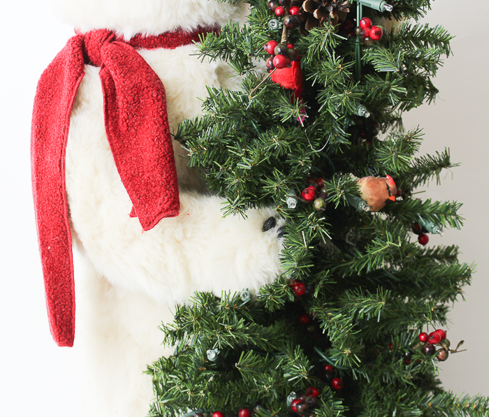 Polar Bear Hugging a Tree