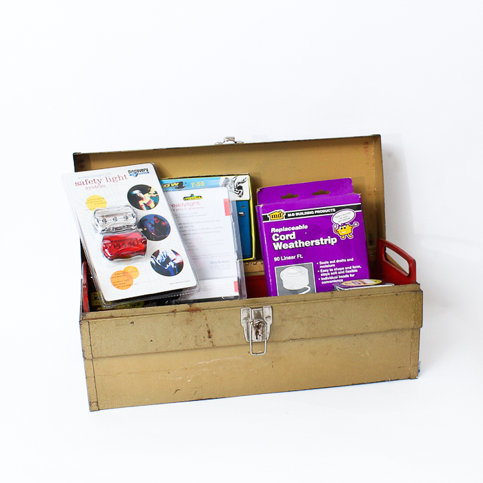 Assortment of Tools and Tool Box, Including a Vintage Craftsman Drill