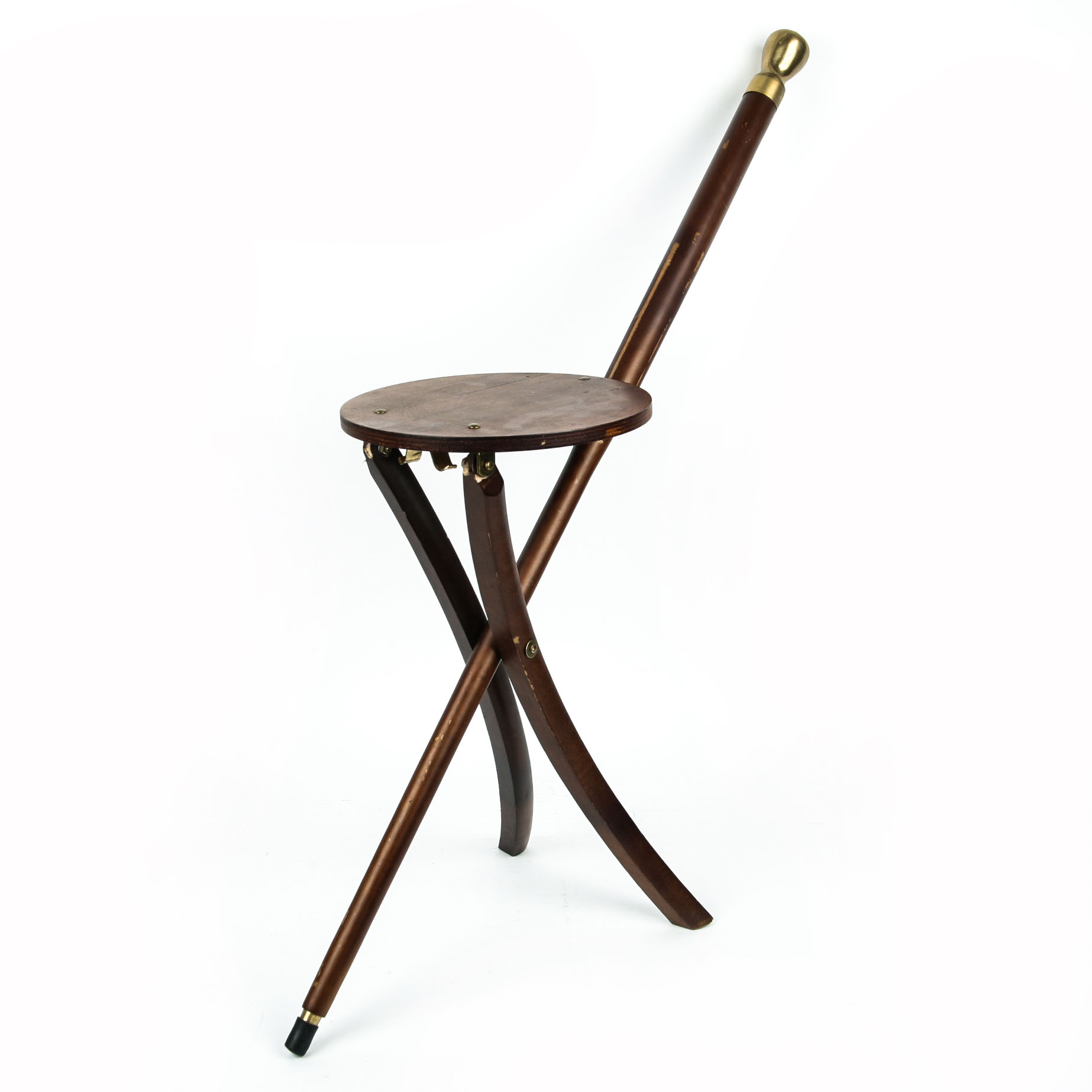 Vintage McCormick Cane with Folding Chair and Hidden Flask