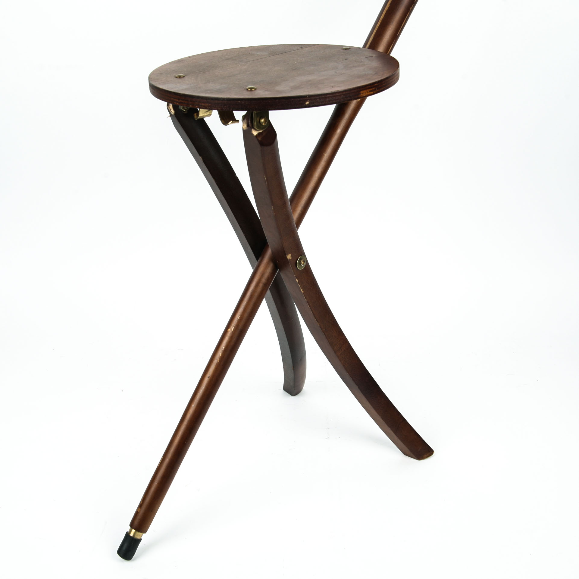 Vintage McCormick Cane with Folding Chair and Hidden Flask