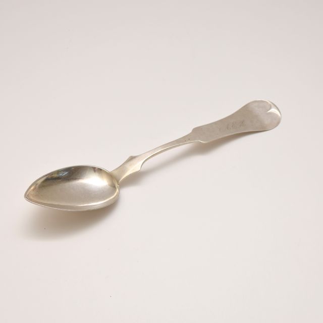 Antique Monogrammed Poindexter, Lexington, KY Coin Silver Fiddle Tip Serving Spoon