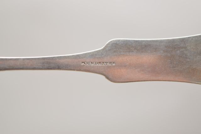 Antique Monogrammed Poindexter, Lexington, KY Coin Silver Fiddle Tip Serving Spoon