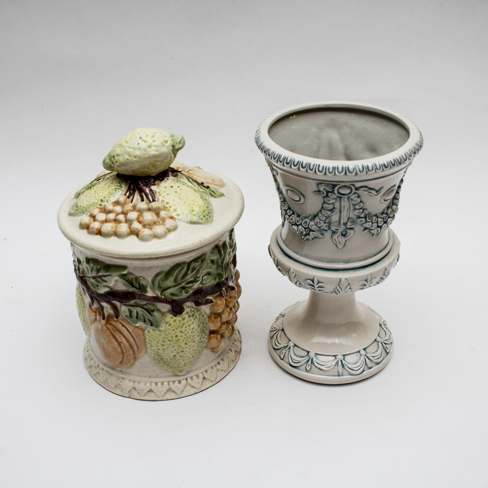 Vintage Lefton Cookie Jar and Arnel's Vase