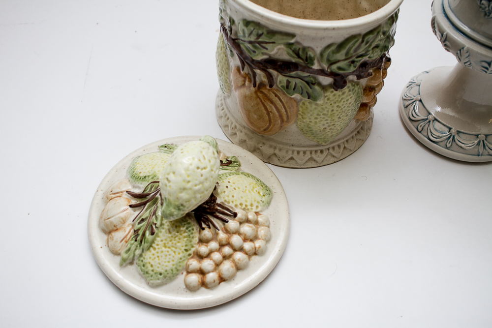 Vintage Lefton Cookie Jar and Arnel's Vase