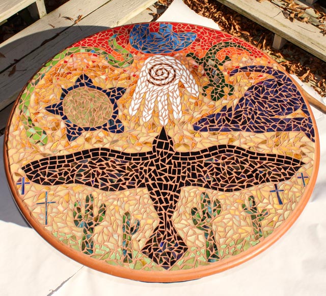 Original Southwestern Inspired Mosaic Table Jen Eastridge