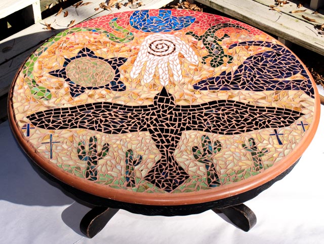 Original Southwestern Inspired Mosaic Table Jen Eastridge