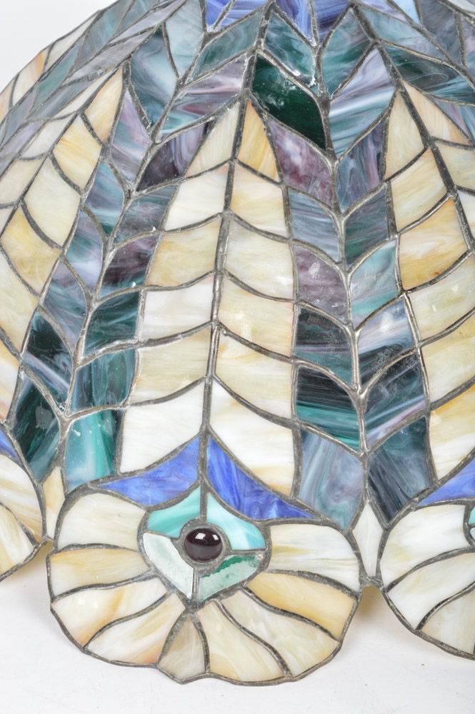Leaded and Stained Glass Hanging Lamp Shade