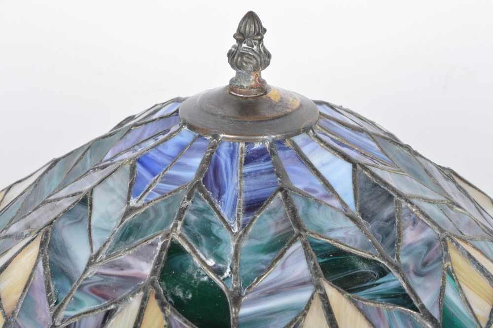 Leaded and Stained Glass Hanging Lamp Shade