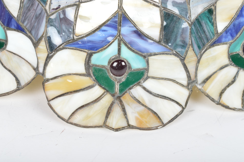 Leaded and Stained Glass Hanging Lamp Shade