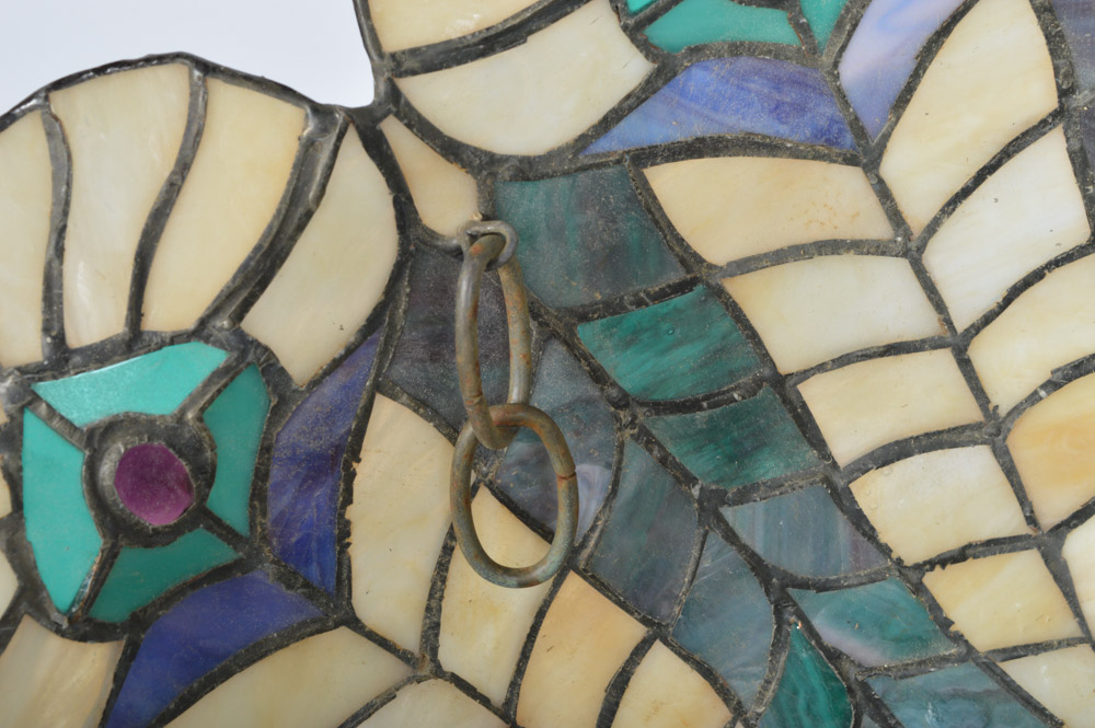 Leaded and Stained Glass Hanging Lamp Shade
