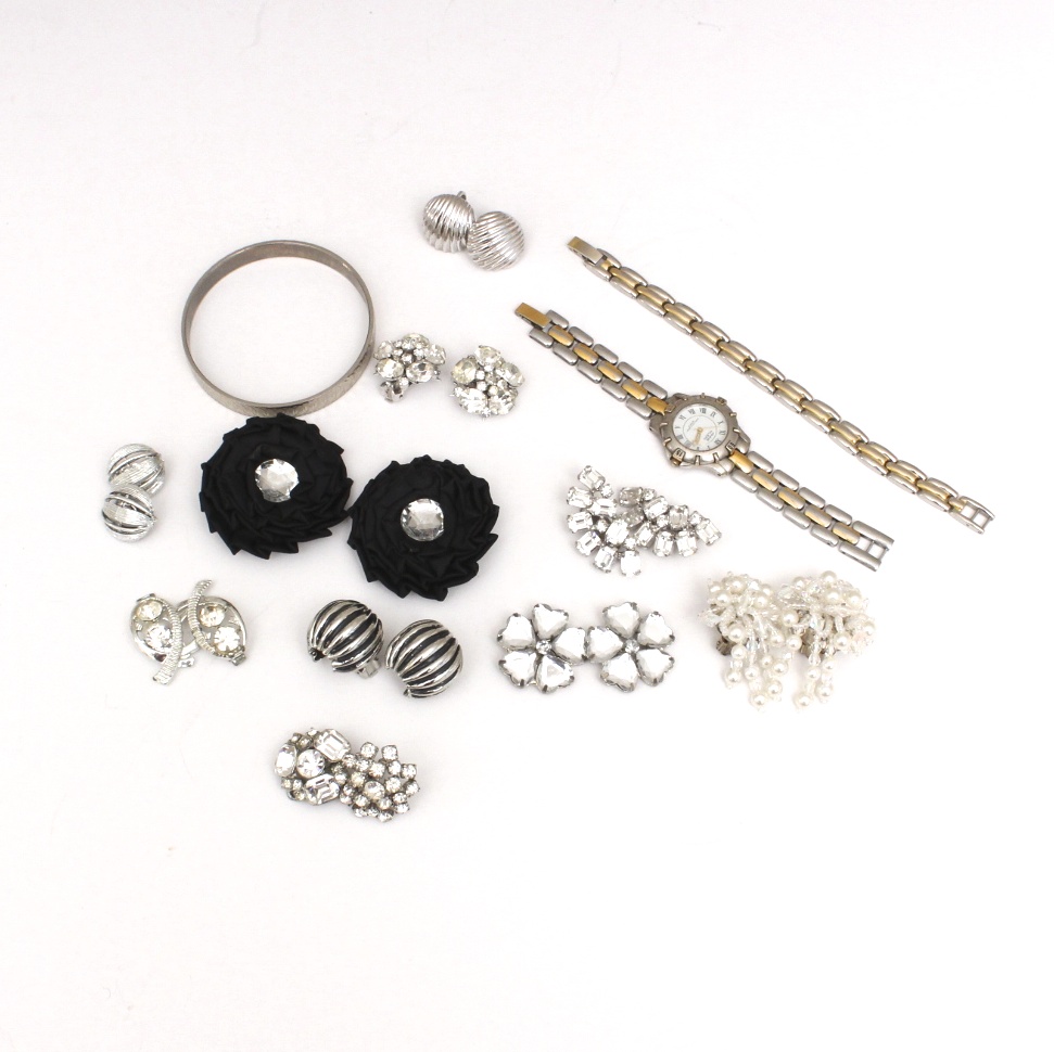 Collection of Silver Tone Costume Jewelry