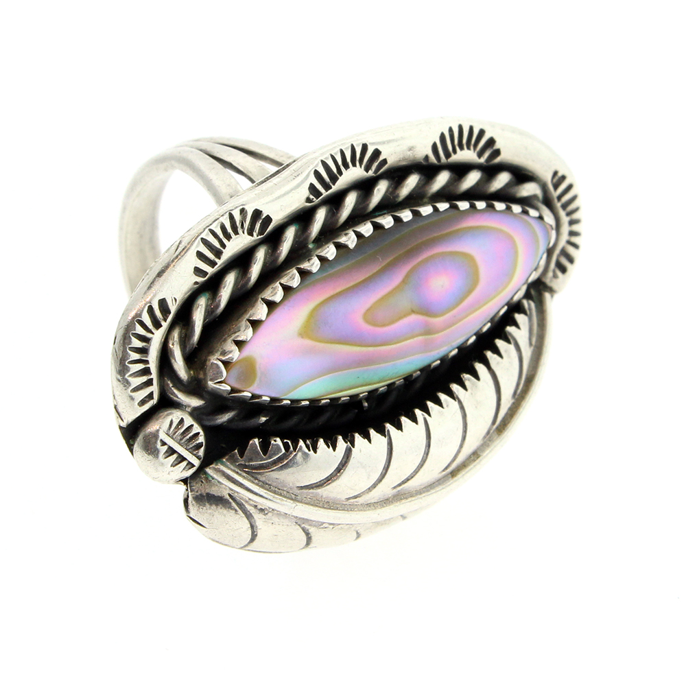 Mother of Pearl Native Style Sterling Silver Ring