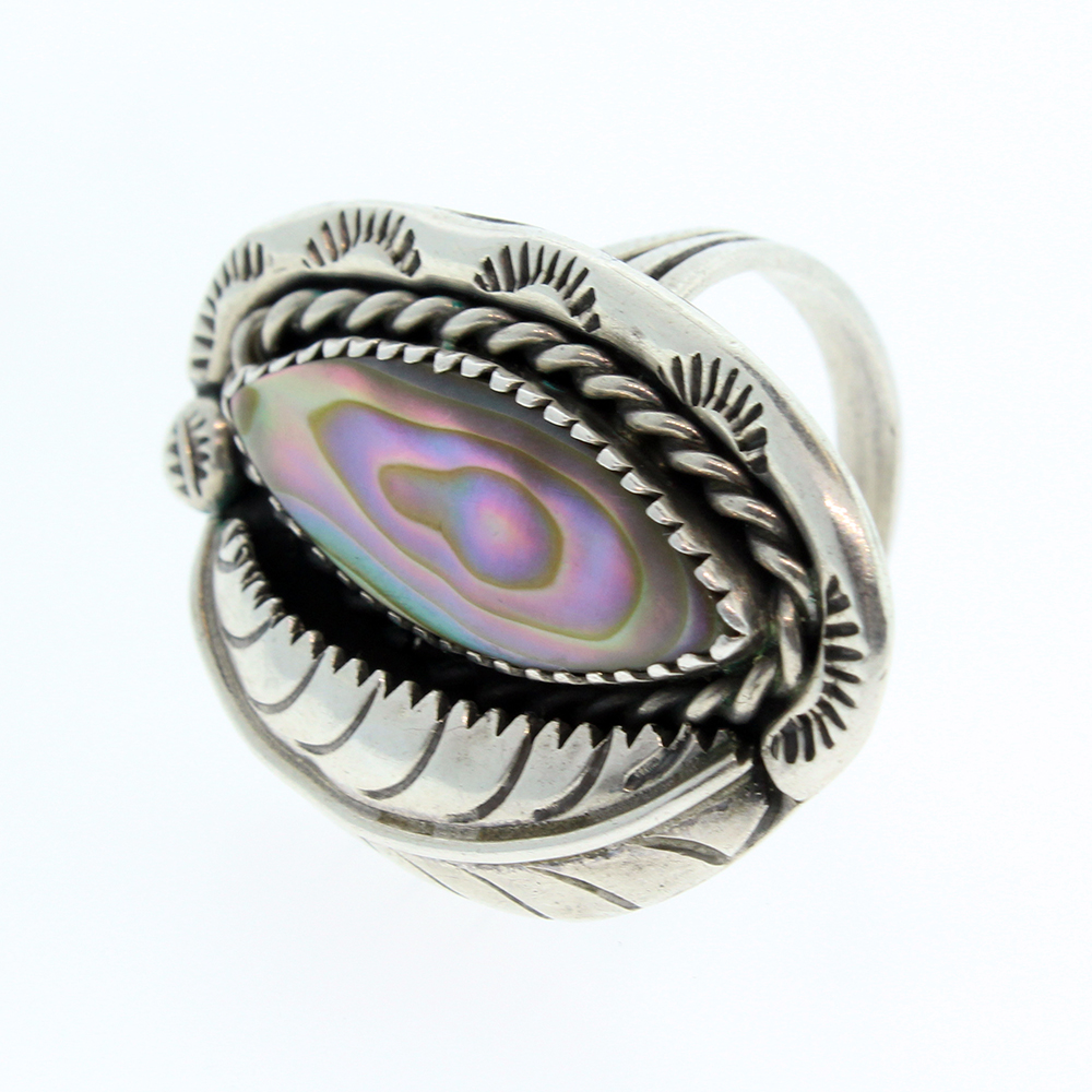 Mother of Pearl Native Style Sterling Silver Ring