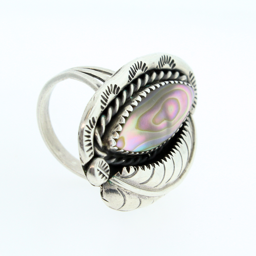 Mother of Pearl Native Style Sterling Silver Ring