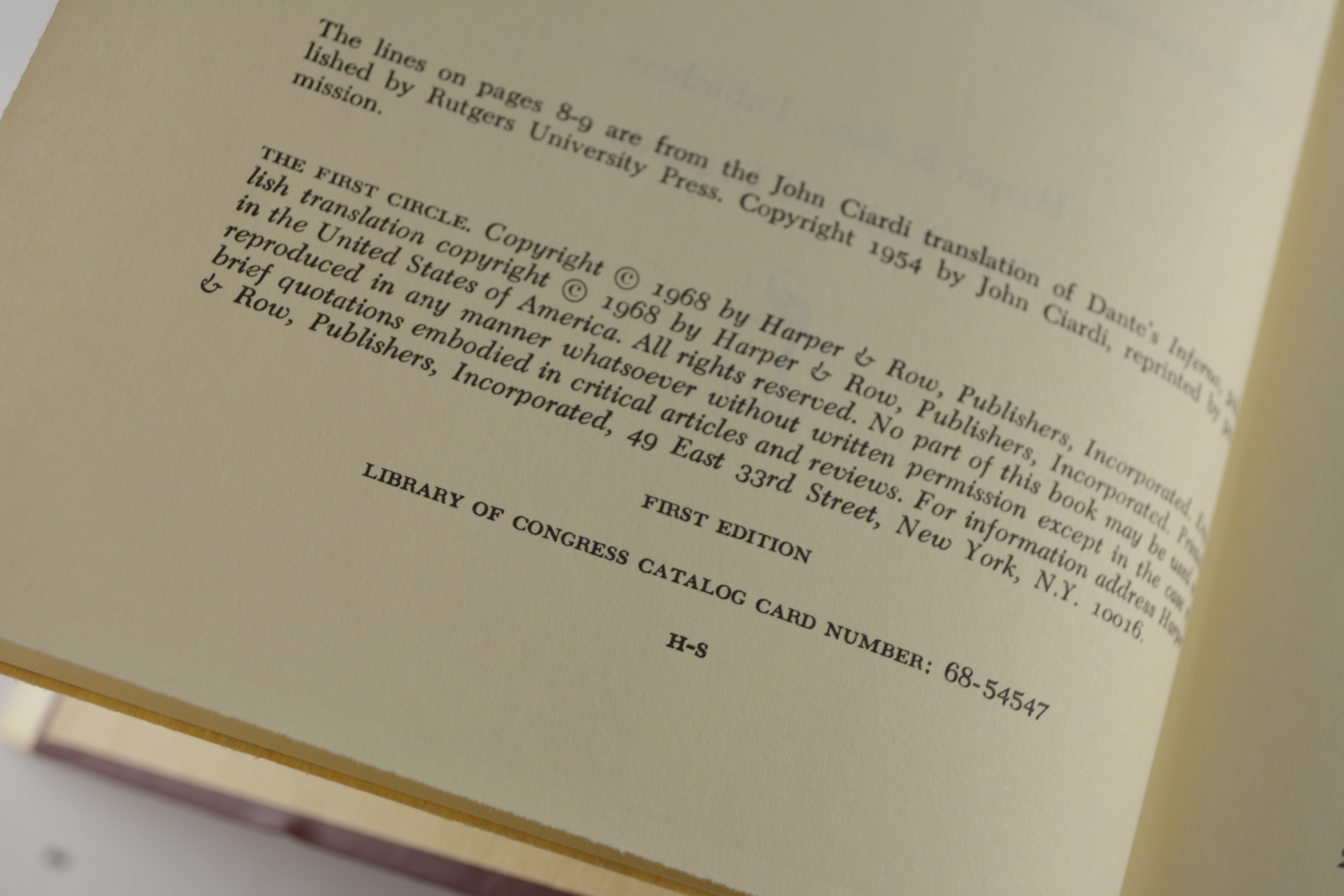 "Guard of Honor, "The Bounty Trilogy" and "The First Circle" Book