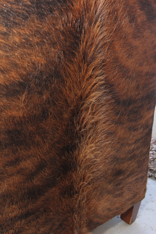 Wayne Phillips for Barcalounger Leather Cowhide Arm Chair and Ottoman