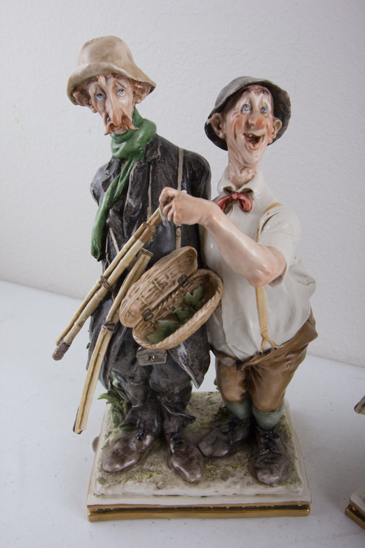 Pair of 1964 Galle Ceramic Fisherman Figurines