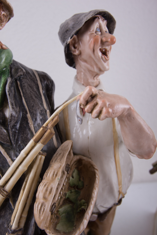 Pair of 1964 Galle Ceramic Fisherman Figurines