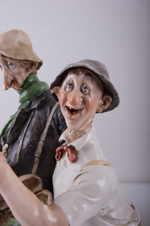 Pair of 1964 Galle Ceramic Fisherman Figurines