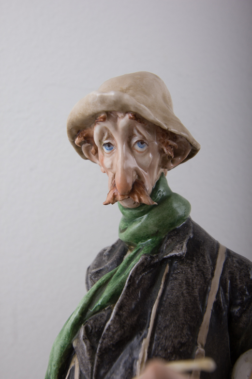 Pair of 1964 Galle Ceramic Fisherman Figurines