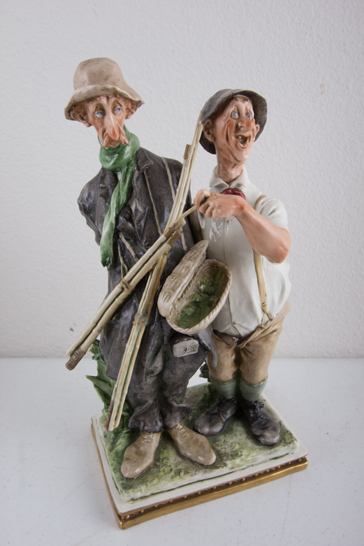 Pair of 1964 Galle Ceramic Fisherman Figurines