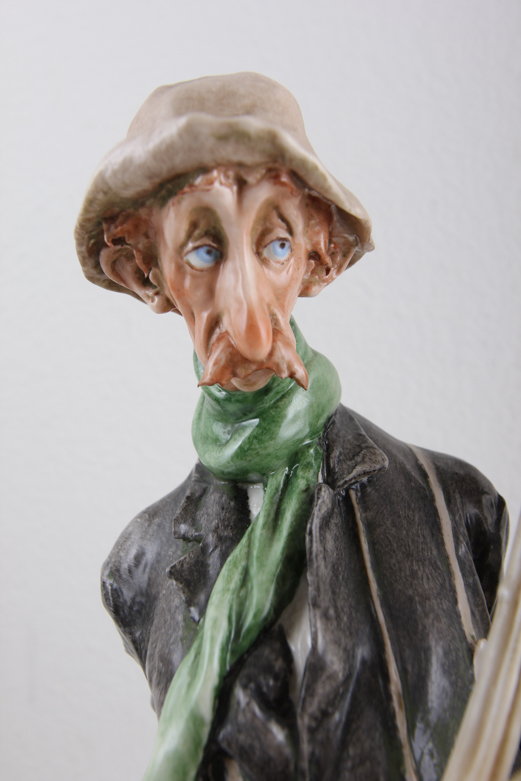 Pair of 1964 Galle Ceramic Fisherman Figurines