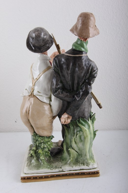 Pair of 1964 Galle Ceramic Fisherman Figurines