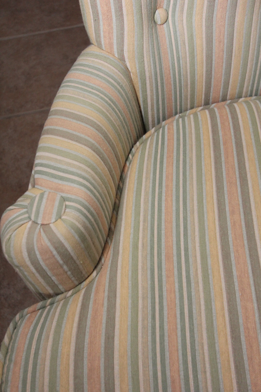 Modern Wingback Striped Upholstered Chairs